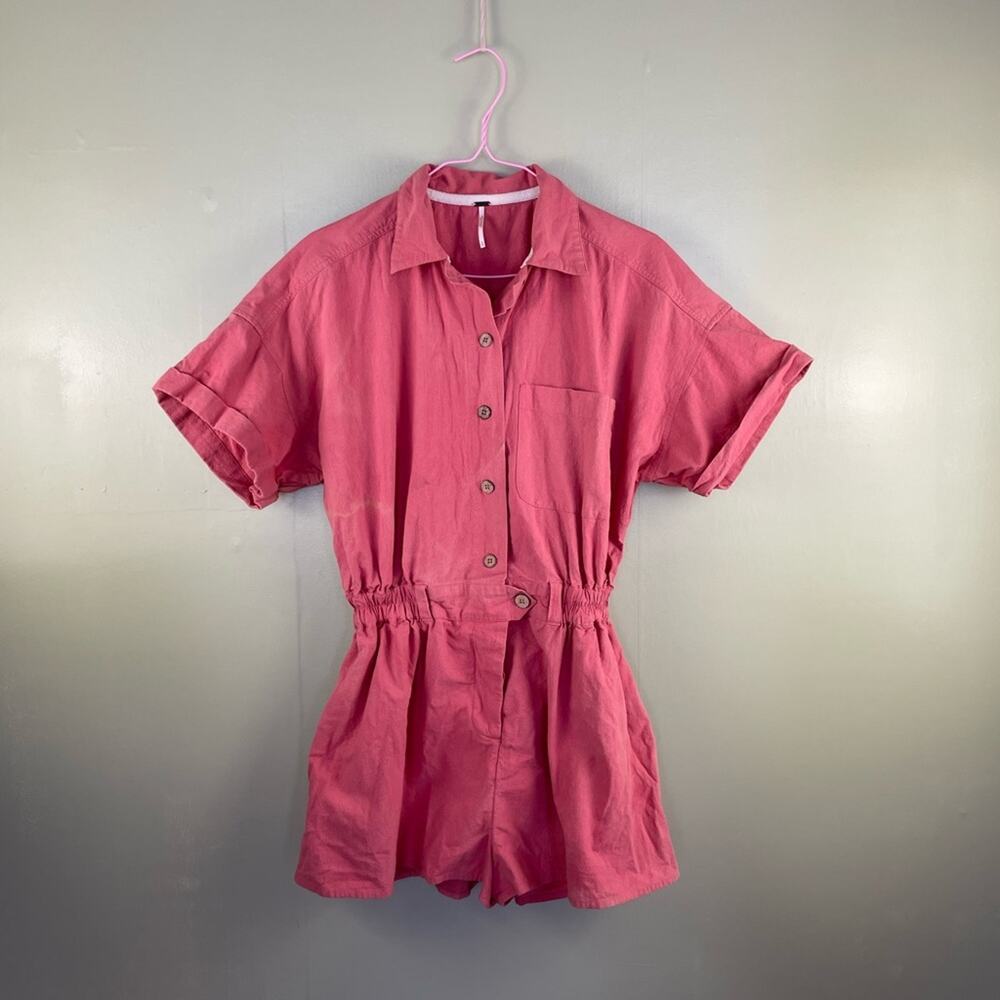 Free People No Plans Romper Terracotta